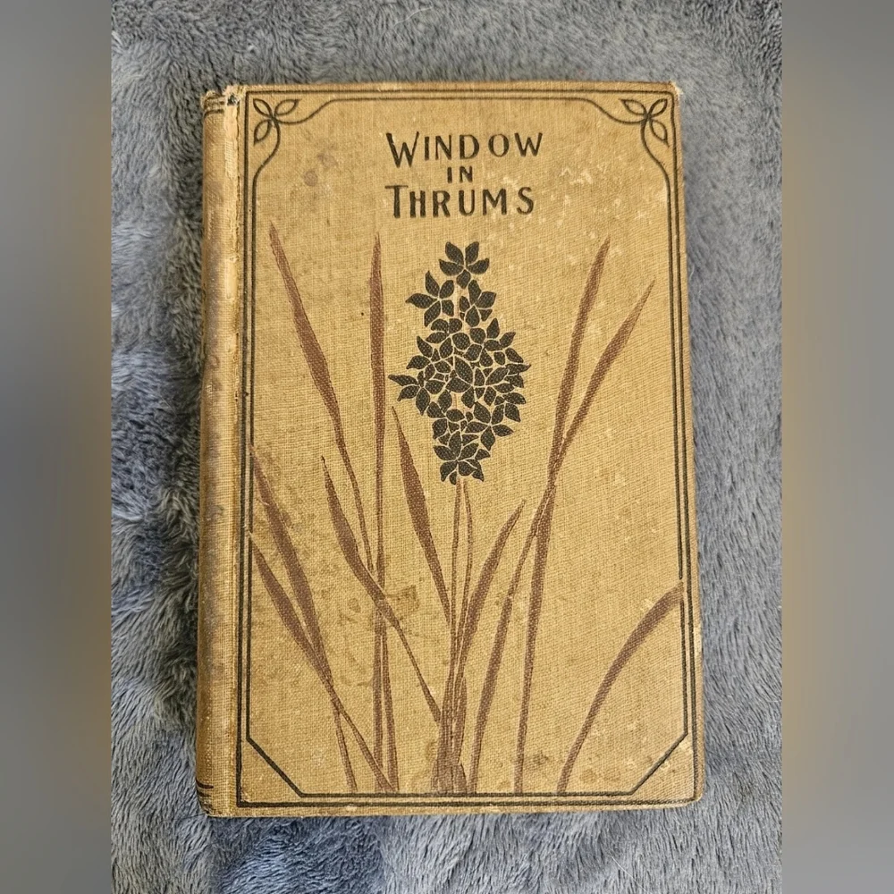 Vintage Book Antique Hardcover Ivory Cottagecore J.M. Barrie A Window In Thrums